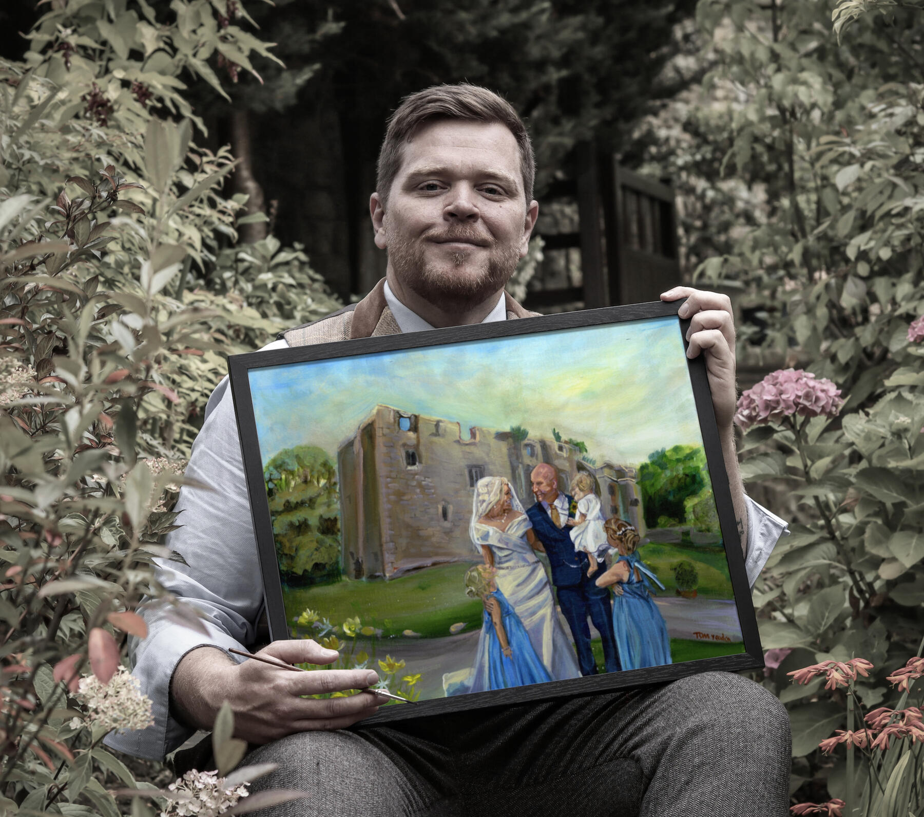 Wedding-painting-Leah-and-Olly Live wedding painting yorkshire of Leah and Olly